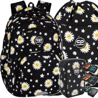 Ilustracja produktu CoolPack Zestaw Szkolny 3el. Daisy Black Plecak Pick F099817 + Worek F070817 + Piórnik F067817