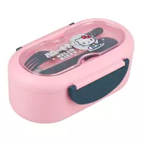 Ilustracja produktu Pudełko na Lunch + Sztućce - Hello Kitty 