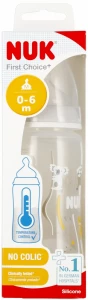 Ilustracja Nuk Butelka z Wskaźnikiem Temp. 300 ml 0-6m First Choice Popielata 527909