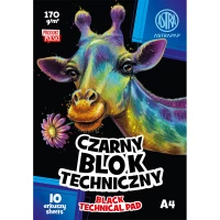 Ilustracja produktu Astra Blok Techniczny Czarny A4 10 Arkuszy 170g 106022005