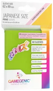 Ilustracja produktu Gamegenic: Japanese Size Prime Sleeves (62x89 mm) - Koszulki na Karty - Lime - 60 szt.