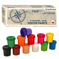 Ilustracja produktu Starpak Farby Plakatowe Trip 12 kolorów 20ml 493609