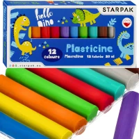 Ilustracja produktu Starpak Plastelina 12 Kolorów Dino 493608