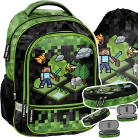 Ilustracja Paso Zestaw Szkolny 3el. Pixel Game Plecak PP24XL-260 + Piórnik PP24XL-013 + Worek PP24XL-712