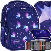 Ilustracja produktu Starpak Zestaw Szkolny 3el. Unicorn Galaxy Plecak 492602 + Piórnik 491049 + Worek 486107
