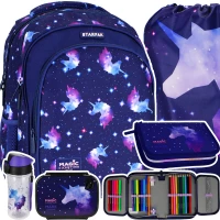 Ilustracja produktu Starpak Zestaw Szkolny 5el. Unicorn Galaxy Plecak 492602 + Piórnik 491049 + Worek 486107