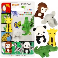 Ilustracja produktu Starpak Gumka Do Mazania 3D Puzzle Safari 5szt 505318