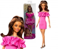 Ilustracja Mattel Lalka Barbie Fashion Różowa Sukienka z Falbanką HRH15 