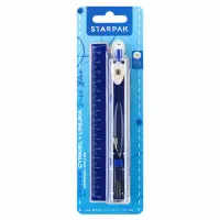 Ilustracja produktu Starpak Cyrkiel Metalowy + Linijka Navy Blue 561877