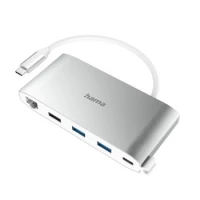 Ilustracja Hama Hub Multiport USB-C 8 Portów 3x USB-A 2x USB-C VGA HDMI™ LAN