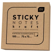 Ilustracja produktu Interdruk Karteczki Samoprzylepne Kraft 75x75mm 295651