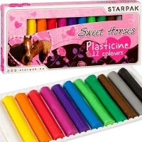 Ilustracja produktu STARPAK Plastelina 12 kolorów Konie 318595