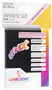 Ilustracja produktu Gamegenic: Japanese Size Prime Sleeves (62x89 mm) - Koszulki na Karty - Black - 60 szt.