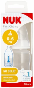 Ilustracja produktu Nuk Butelka z Wskaźnikiem temp. 150ml 0-6m First Choice+ Biała 527893