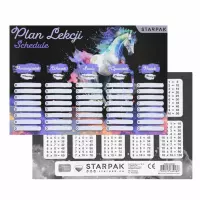 Ilustracja produktu Starpak Plan Lekcji z Tabliczką Mnożenia A5 Konie 560063