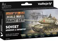 Ilustracja produktu Vallejo: 70.202 - Model Color - WWII Soviet Armour & Infantry (6 x 18 ml)