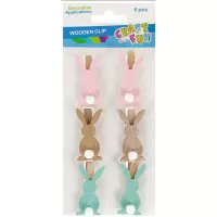 Ilustracja produktu Craft With Fun Ozdoba Dekoracyjna Drewniany Spinacz Królik