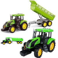 Ilustracja produktu Moje Ranczo Traktor Zielony z Przyczepą Światło Dżwięk PL 388189