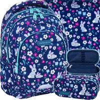 Ilustracja produktu AstraBag Zestaw Szkolny Baby Bunny 3el. Plecak 502025008 + Worek 507025004 + Piórnik 503025010