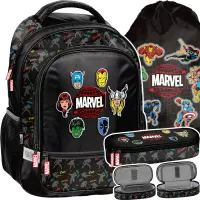 Ilustracja produktu Paso Zestaw Szkolny 3el. Avengers Marvel Plecak AV25AE-260 + Piórnik AV25AE-013 + Worek AV25AE-712