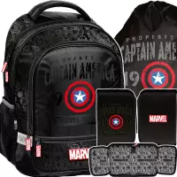 Ilustracja produktu Paso Zestaw Szkolny 3el. Captain America Plecak AV25AV-260 + Piórnik AV25AV-P001BW + Worek AV25AV-712