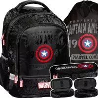 Ilustracja produktu Paso Zestaw Szkolny 3el. Captain America Plecak AV25AV-260 + Piórnik AV25AV-013 + Worek AV25AV-712