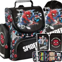 Ilustracja produktu Paso Zestaw Szkolny 3el. Spider Man Black Tornister  SP25WW-525 + Piórnik SP25WW-P001 + Worek SP25WW-712