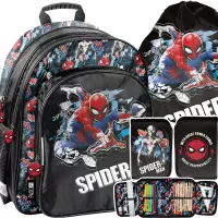 Ilustracja produktu Paso Zestaw Szkolny 3el. Spider Man Black Plecak SP25WW-090 + Piórnik SP25WW-P001 + Worek SP25WW-712