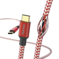 Ilustracja Hama Kabel Ładujący/Data "Reflected" USB Type-C - USB Type-C 1,5m Czerwony