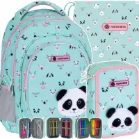 Ilustracja produktu AstraBag Zestaw Szkolny 3el. Teddy Panda Plecak 502023069 + Piórnik 503023050 + Worek 507023019