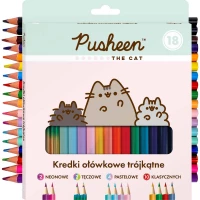 Ilustracja produktu Bambino Kredki Ołówkowe Trójkątne Pusheen 18 Kolorów 652042