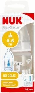 Ilustracja produktu Nuk Butelka z Wskaźnikiem temp.150ml 0-6m First Choice + Popielata 527891