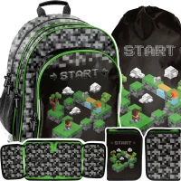 Ilustracja produktu Paso Zestaw Szkolny 3el. Start Game Plecak PP24ST-090 + Piórnik PP24ST-P001BW + Worek PP24ST-712