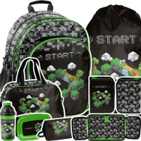 Ilustracja produktu Paso Zestaw Szkolny 7el. Start Game Plecak PP24ST-090 + Piórnik PP24ST-P001BW + Worek PP24ST-712