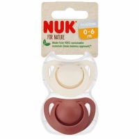 Ilustracja produktu Nuk Smoczek Uspokajający Silikonowy 0-6m For Nature Czerwony 2szt. 549050
