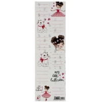 Ilustracja produktu Starpak Naklejki Na Zeszyt Szaro-Rożowa Ballerina 1 Listek 6szt. 494336