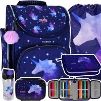 Ilustracja produktu Starpak Zestaw Szkolny 5el. Unicorn Galaxy Tornister 492603 + Piórnik 491049 + Worek 486107
