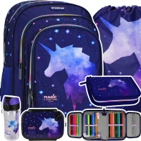 Ilustracja produktu Starpak Zestaw Szkolny 5el. Unicorn Galaxy Plecak 486106 + Piórnik 491049 + Worek 486107