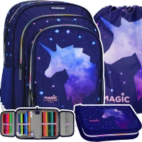 Ilustracja produktu Starpak Zestaw Szkolny 3el. Unicorn Galaxy Plecak 486106 + Piórnik 491049 + Worek 486107