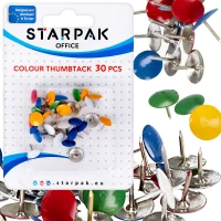 Ilustracja produktu STARPAK Pinezki Kolorowe 30 sztuk 149874