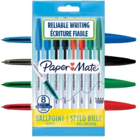 Ilustracja produktu Paper Mate Długopis Jednorazowy 045 ze Skuwką 1.0mm 8 sztuk 4 Kolory 2084416