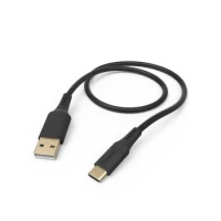 Ilustracja Hama Kabel Ładujący DATA "FLEXIBLE", USB-A - USB-C 1,5m Silikon Czarny