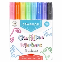 Ilustracja produktu Starpak Markery OutLine 8 Kolorów 497706