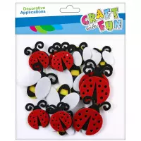 Ilustracja produktu Craft With Fun Ozdoba Dekoracyjna Filcowa Samoprzylepna Biedronki/Pszczółki 463741