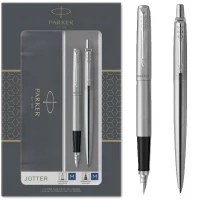Ilustracja produktu Parker Jotter Zestaw Pióro Długopis Steel Chrome 2093258