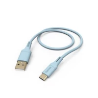 Ilustracja Hama Kabel Ładujący DATA "FLEXIBLE", USB-A - USB-C 1,5m Silikon Niebieski