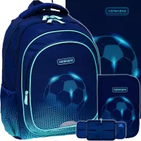 Ilustracja produktu AstraBag Zestaw Szkolny 3el. Football Light Plecak 502025020 + Worek 507025009 + Piórnik 503025023