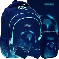 Ilustracja produktu AstraBag Zestaw Szkolny 3el. Football Light Plecak 502025020 + Worek 507025009 + Piórnik 503025024