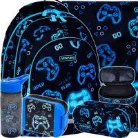 Ilustracja produktu AstraBag Zestaw Szkolny 5el Plecak Go Playing 502024100 + Worek 507024013 + Piórnik 503024062