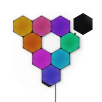 Ilustracja Nanoleaf Shapes Hexagons Starter Kit - panele świetlne (9 paneli, 1 kontroler) (black)